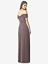 Rear View Thumbnail - French Truffle Off-the-Shoulder Ruched Chiffon Maxi Dress - Alessia