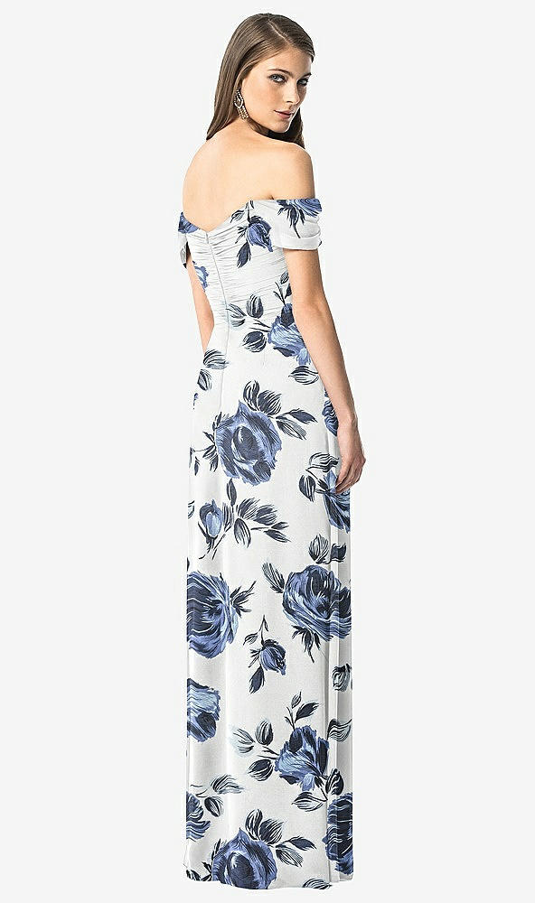 Back View - Indigo Rose Off-the-Shoulder Ruched Chiffon Maxi Dress - Alessia
