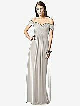 Front View Thumbnail - Oyster Off-the-Shoulder Ruched Chiffon Maxi Dress - Alessia