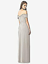 Rear View Thumbnail - Oyster Off-the-Shoulder Ruched Chiffon Maxi Dress - Alessia