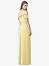 Rear View Thumbnail - Pale Yellow Off-the-Shoulder Ruched Chiffon Maxi Dress - Alessia