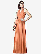 Front View Thumbnail - Sweet Melon Ruched Halter Open-Back Maxi Dress - Jada