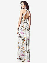 Rear View Thumbnail - Butterfly Botanica Ivory Ruched Halter Open-Back Maxi Dress - Jada