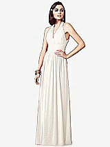 Front View Thumbnail - Ivory Ruched Halter Open-Back Maxi Dress - Jada