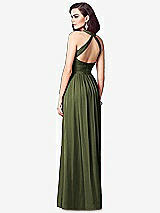 Rear View Thumbnail - Olive Green Ruched Halter Open-Back Maxi Dress - Jada