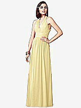 Front View Thumbnail - Pale Yellow Ruched Halter Open-Back Maxi Dress - Jada