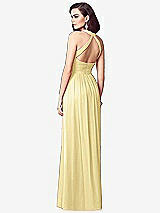 Rear View Thumbnail - Pale Yellow Ruched Halter Open-Back Maxi Dress - Jada