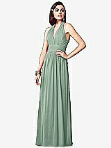 Front View Thumbnail - Seagrass Ruched Halter Open-Back Maxi Dress - Jada