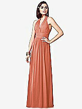 Front View Thumbnail - Terracotta Copper Ruched Halter Open-Back Maxi Dress - Jada