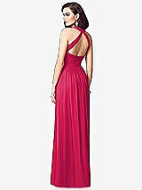 Rear View Thumbnail - Vivid Pink Ruched Halter Open-Back Maxi Dress - Jada