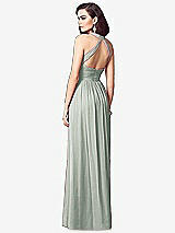 Rear View Thumbnail - Willow Green Ruched Halter Open-Back Maxi Dress - Jada