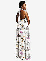 Alt View 4 Thumbnail - Butterfly Botanica Ivory High Neck Halter Backless Maxi Dress