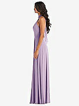 Side View Thumbnail - Pale Purple High Neck Halter Backless Maxi Dress