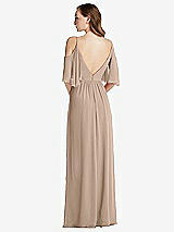 Rear View Thumbnail - Topaz Convertible Cold-Shoulder Draped Wrap Maxi Dress
