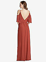 Rear View Thumbnail - Amber Sunset Convertible Cold-Shoulder Draped Wrap Maxi Dress
