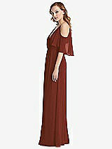 Side View Thumbnail - Auburn Moon Convertible Cold-Shoulder Draped Wrap Maxi Dress