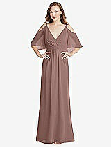 Alt View 1 Thumbnail - Sienna Convertible Cold-Shoulder Draped Wrap Maxi Dress