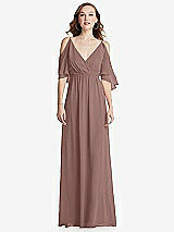Front View Thumbnail - Sienna Convertible Cold-Shoulder Draped Wrap Maxi Dress