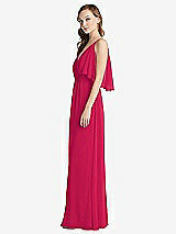 Alt View 2 Thumbnail - Vivid Pink Convertible Cold-Shoulder Draped Wrap Maxi Dress