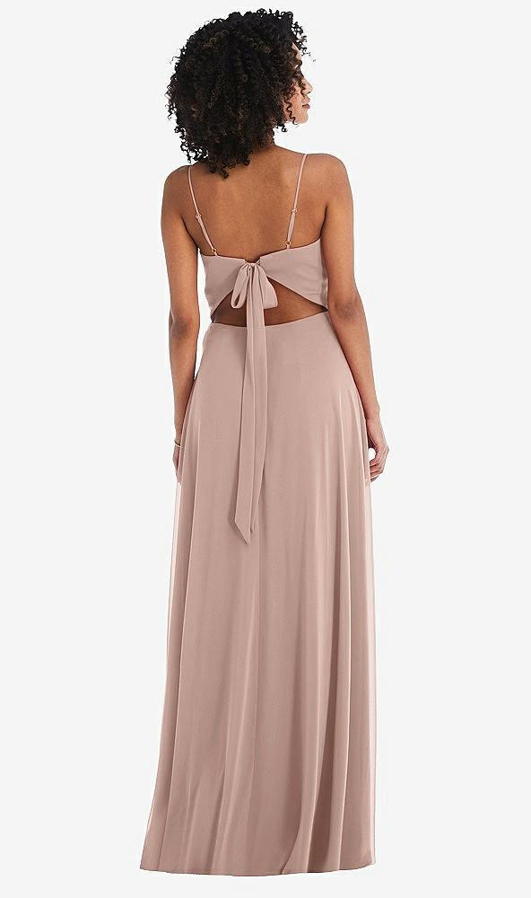 Back View - Bliss Tie-Back Cutout Maxi Dress with Front Slit