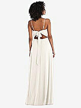 Rear View Thumbnail - Ivory Tie-Back Cutout Maxi Dress with Front Slit