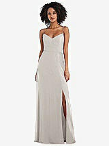 Front View Thumbnail - Oyster Tie-Back Cutout Maxi Dress with Front Slit