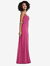 Side View Thumbnail - Tea Rose Tie-Back Cutout Maxi Dress with Front Slit
