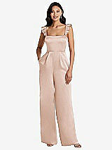 Alt View 1 Thumbnail - Cameo Ruffled Sleeve Tie-Back Jumpsuit with Pockets