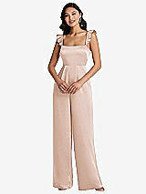 Front View Thumbnail - Cameo Ruffled Sleeve Tie-Back Jumpsuit with Pockets