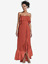 Alt View 1 Thumbnail - Amber Sunset Off-the-Shoulder Ruffled High Low Maxi Dress