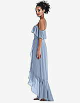 Side View Thumbnail - Cloudy Off-the-Shoulder Ruffled High Low Maxi Dress