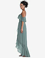Side View Thumbnail - Icelandic Off-the-Shoulder Ruffled High Low Maxi Dress