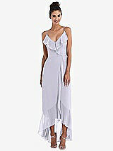Front View Thumbnail - Silver Dove Ruffle-Trimmed V-Neck High Low Wrap Dress