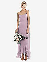 Alt View 1 Thumbnail - Suede Rose Scoop Neck Ruffle-Trimmed High Low Maxi Dress