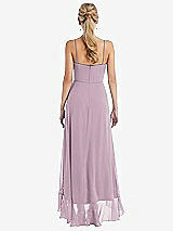 Rear View Thumbnail - Suede Rose Scoop Neck Ruffle-Trimmed High Low Maxi Dress