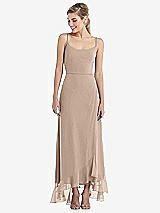 Front View Thumbnail - Topaz Scoop Neck Ruffle-Trimmed High Low Maxi Dress