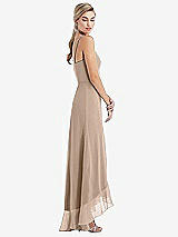 Side View Thumbnail - Topaz Scoop Neck Ruffle-Trimmed High Low Maxi Dress