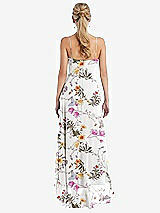 Rear View Thumbnail - Butterfly Botanica Ivory Scoop Neck Ruffle-Trimmed High Low Maxi Dress