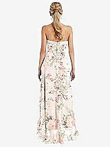 Rear View Thumbnail - Blush Garden Scoop Neck Ruffle-Trimmed High Low Maxi Dress