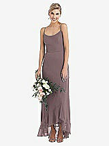 Alt View 1 Thumbnail - French Truffle Scoop Neck Ruffle-Trimmed High Low Maxi Dress