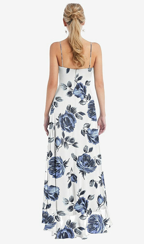 Back View - Indigo Rose Scoop Neck Ruffle-Trimmed High Low Maxi Dress