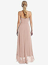 Rear View Thumbnail - Toasted Sugar Scoop Neck Ruffle-Trimmed High Low Maxi Dress