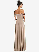 Rear View Thumbnail - Topaz Off-the-Shoulder Draped Neckline Maxi Dress