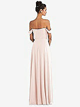 Rear View Thumbnail - Blush Off-the-Shoulder Draped Neckline Maxi Dress