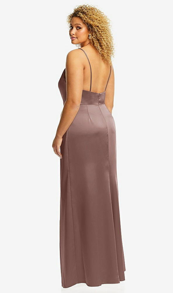 Back View - Sienna Cowl-Neck Draped Wrap Maxi Dress with Front Slit