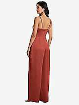 Rear View Thumbnail - Amber Sunset Cowl-Neck Spaghetti Strap Maxi Jumpsuit with Pockets