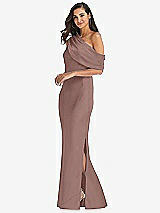 Side View Thumbnail - Sienna Draped One-Shoulder Convertible Maxi Slip Dress
