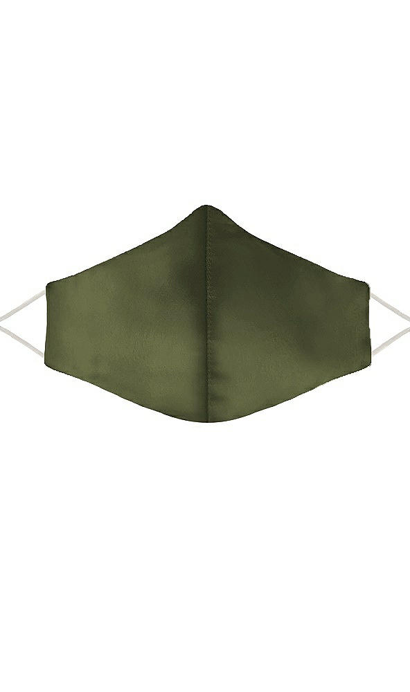 Front View - Olive Green Lux Charmeuse Reusable Face Mask