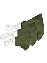 Rear View Thumbnail - Olive Green Lux Charmeuse Reusable Face Mask