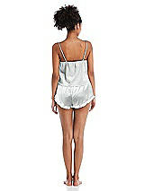 Rear View Thumbnail - Sterling Satin Ruffle-Trimmed Lounge Shorts with Pockets - Cali
